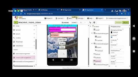 Pembuatan Aplikasi pencatatan tugas siswa pada MIT APP INVENTOR