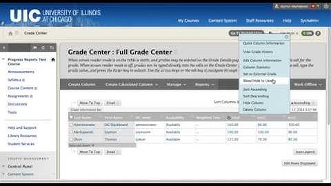 UIC Export Grades System - Export Grade from Blackboard to Banner