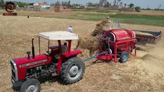 Wheat Thresher And Tractor Beautiful Dron Video Village Life Of Punjab Pendu Plus Angreez