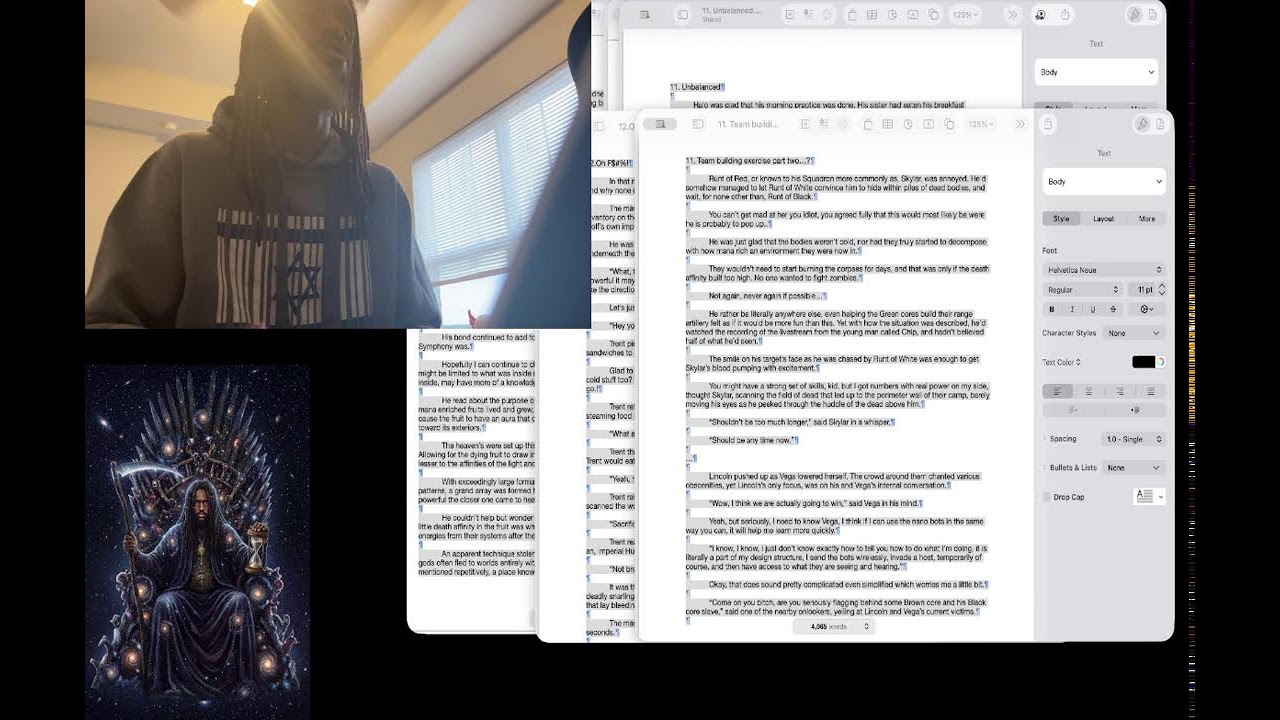 Writing live w/ a blind fantasy Author!
