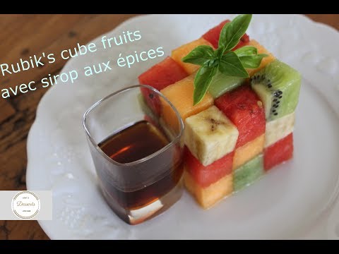 Rubik's fruit cube with a spicy syrup