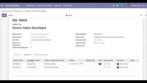 Recruitment Request Odoo App