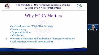 Webinar on Recent Developments under the Foreign Contribution (Regulation) Act (FCRA) - 27072026