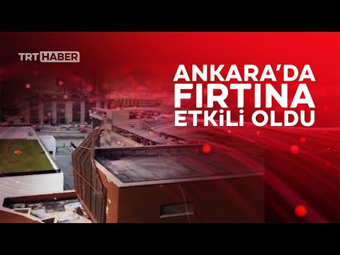 Ankara'da da fırtına etkili oluyor: Ağaç otomobilin üstüne düştü