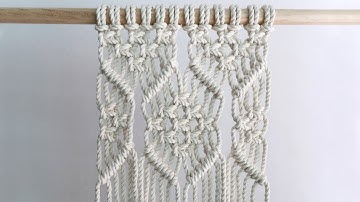 Macrame Knot & Pattern | Diamond pattern tutorial | 마크라메 다이아몬드 패턴