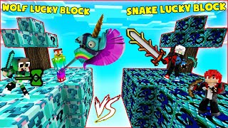 MINI GAME : DIAMOND WOLF VS SNAKE LUCKY BLOCK BEDWARS ** ĐỒ CỦA CHO SÓI HAY CỦA RẮN VIP NHẤT ĐÂY ??