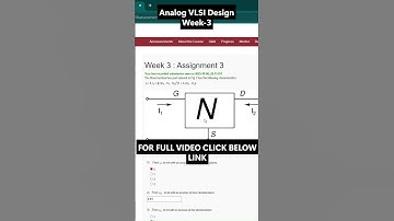 NPTEL Analog VLSI Design Week 3 Assignment Answers | NOC25‑EE111 | IIT Kanpur | Jul–Dec 2025
