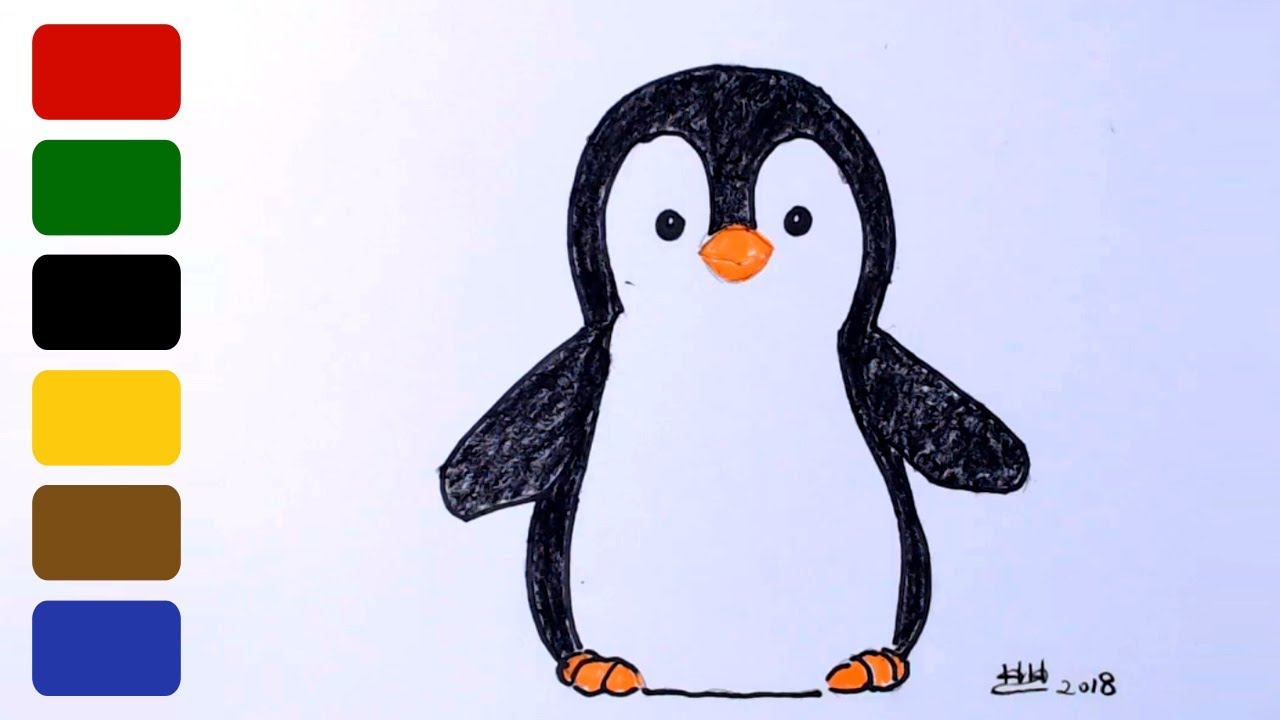 How to Draw Normal Penguin from Club Penguin with Easy Step by Step Drawing  Tutorial - How to Draw Step by Step Drawing Tutorials