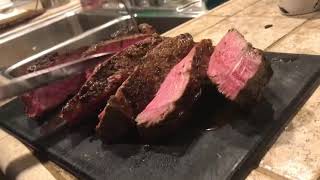 44 oz prime tomahawk ribeye from costco. cooked to perfection.