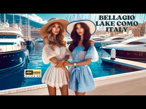 İtalya, Bellagio - Como Gölü - Ziyaret Edilecek En İyi Yerler - 4K HDR video -Yürüyüş Turu 4K - İtal