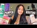 DRUGSTORE PAMPER ROUTINE : AFFORDABLE SKIN CARE + NAILS + SMOOTH, SHINY HAIR (UNDER $20) *self care*