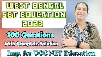 WB SET 2023 Education Question Paper@InculcateLearning #wbset2023 #wbset #education Imp. for NET