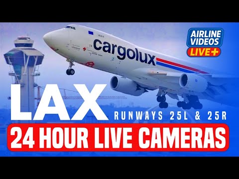 LIVE 24 7 LAX Airport Action Runways 25L 25R LIVE Plane Spotting With ATC 