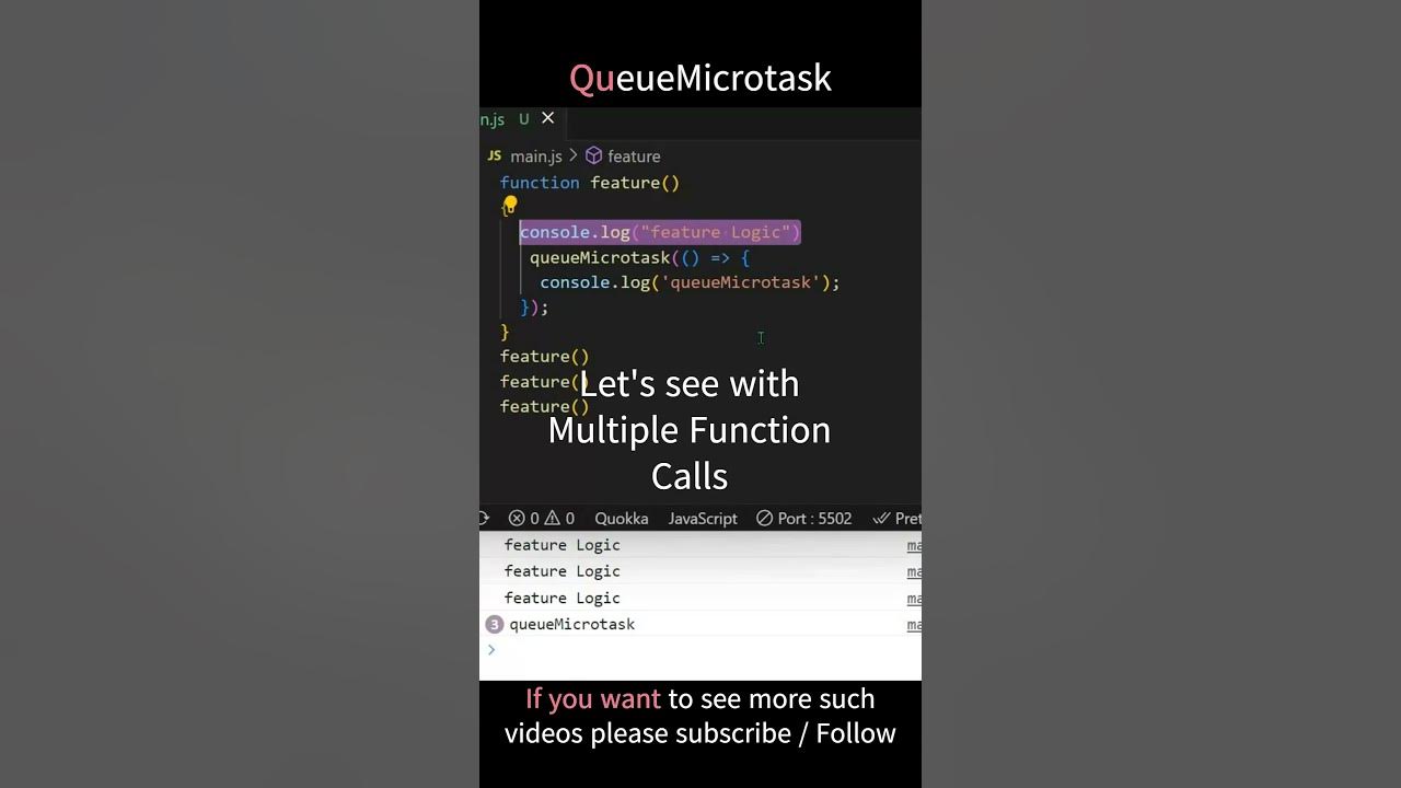 How and Why you should use QueueMicrotask in Javascript #shorts # ...