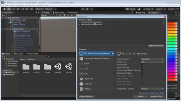unity, fireworks, particles, trail render, physics.