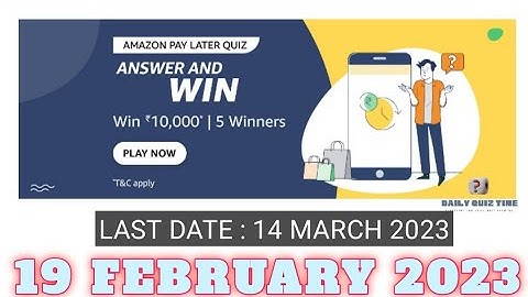 Amazon Pay Later Quiz Answers Today|19 February 2023|#amazon