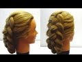 Прическа с плетением Плетение косы из 4 прядей Four (4) strand braid hairstyle