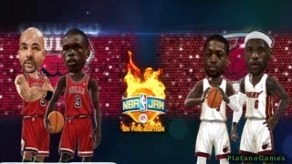 NBA Playoffs 2013 - Chicago Bulls vs MIami Heat - Game 2 - 1st Half - NBA JAM 2K13 - HD