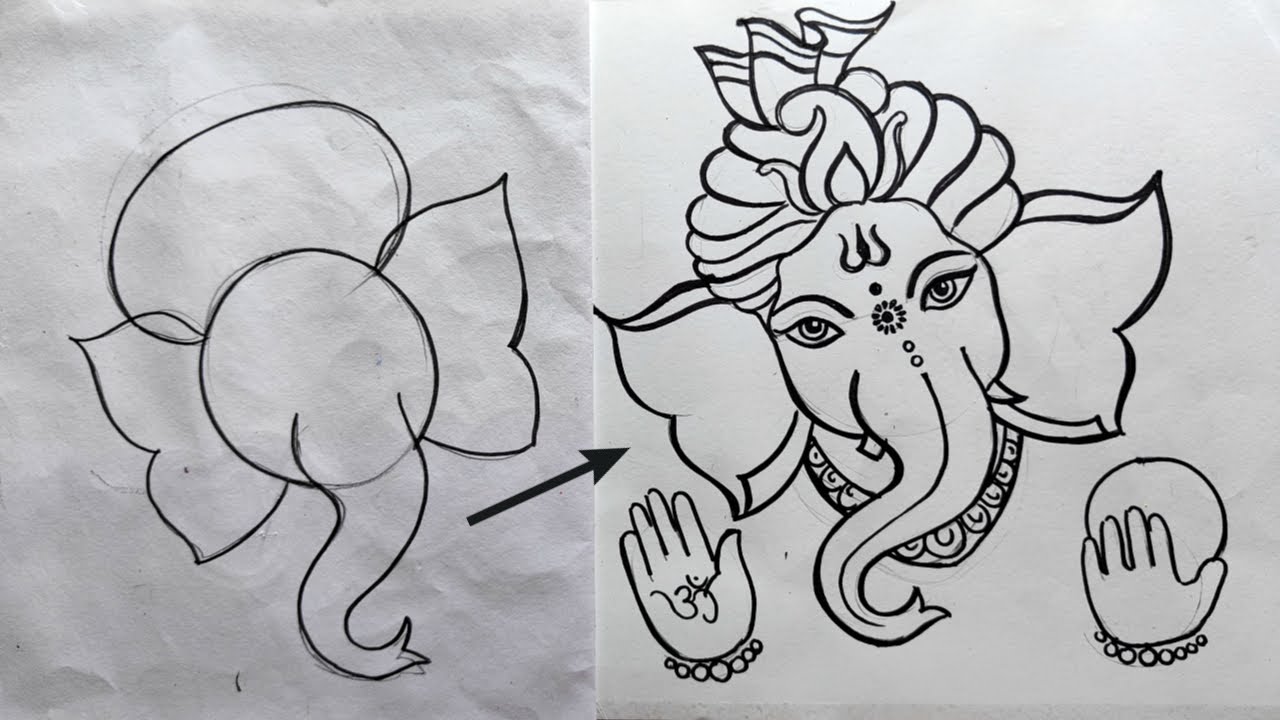 Ganesha Line Drawing png download - 755*396 - Free Transparent Ganesha png  Download. - CleanPNG / KissPNG