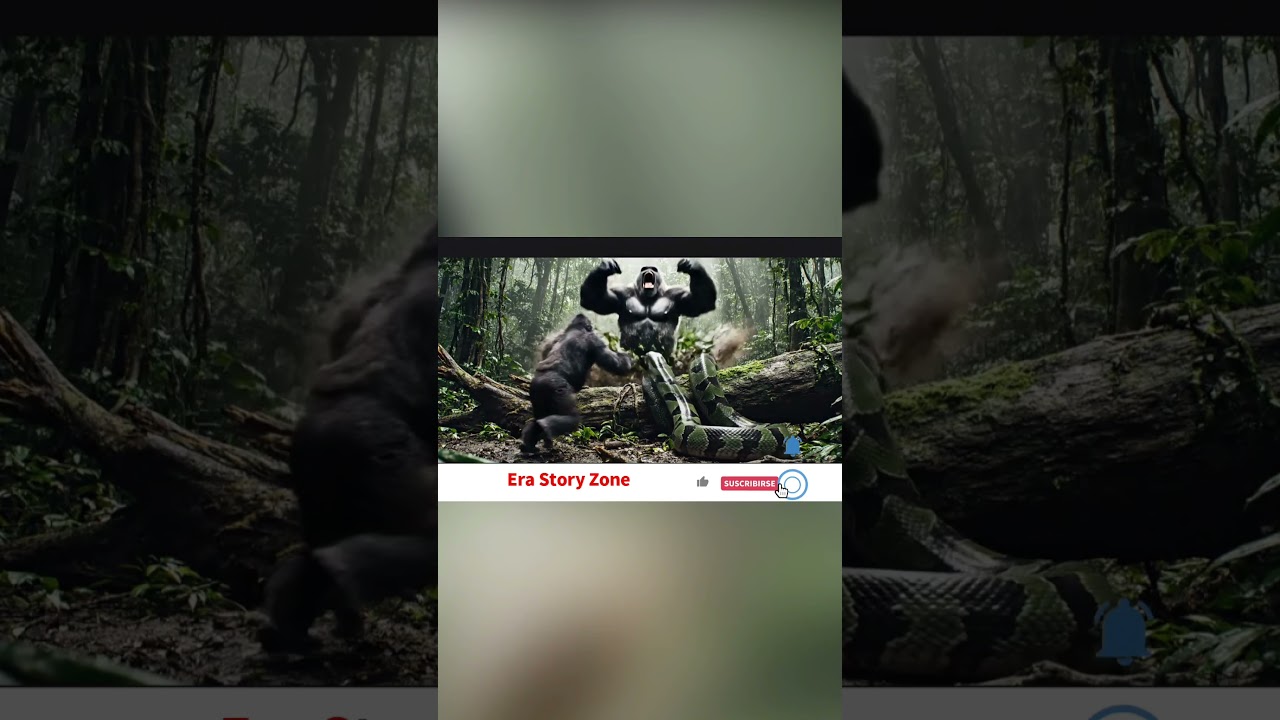 “Gorilla Saves Man from Giant Anaconda!” 