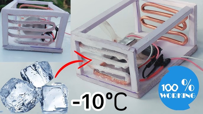 QIIBURR Mini Fridge with Ice Maker Summer Household Ice Maker Diy