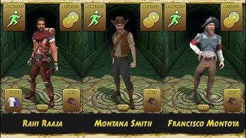 Temple Run 2 Blazing Sands Character Gameplay - Rahi Raaja Vs Montana Smith Vs Francisco Montoya