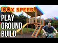 DIY Playground Build 100x SPEED! // Backyard Fort // Play Ground // Play House // Treehouse