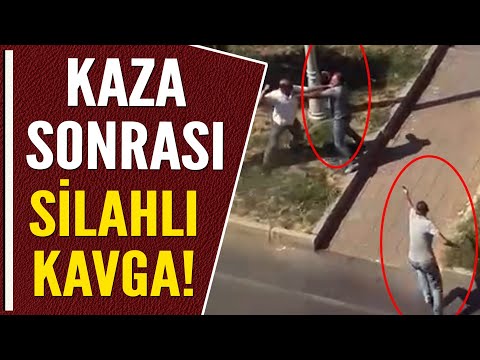 KAZA SONRASI SİLAHLI KAVGA!