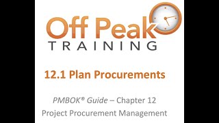 12.1 - Plan Procurement Management