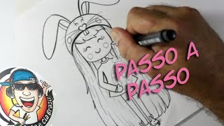 COMO DESENHAR BONEQUINHA TUMBLR NATALINA - passo a passo #461 