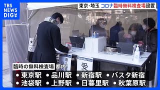 臨時のコロナ無料検査場を東京駅や品川駅など都内8か所に　人の移動が増える年末年始に備え　埼玉・大宮にも｜TBS NEWS DIG