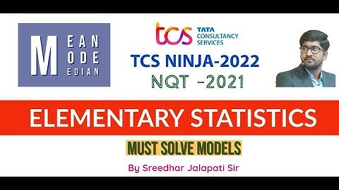 TCS Ninja 2022 | TCS NQT 2021 | Elementary Statistics Practice Questions | #SreedharJalapatiSir