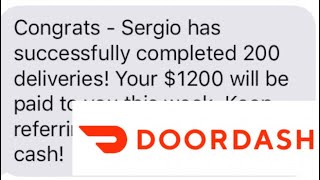 Become a doordash driver! work flexible hours and get $100 bonus after
150 deliveries. apply here:
https://doordash.com/dasher/apply/sergio-garcia-6914/ di...