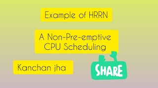 Example of HRRN| Example of Non-pre-emptive CPU scheduling HRRN