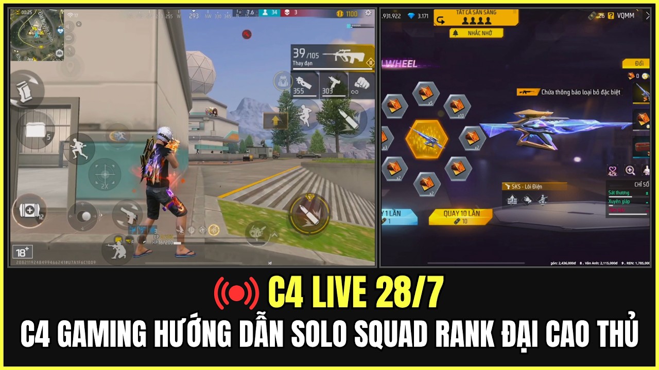 C4 Live 28/7: C4 Gaming Hướng Dẫn Solo Squad Rank Đại Cao Thủ