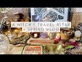 A FOLK WITCH&#39;S TRAVEL ALTAR | TAROT + ORACLE DECKS + BOOKS I&#39;M READING | SPRING WITCHERY VLOG #witch