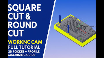 ✅WorkNC CAM Lesson-4 | Square Cut & Round Cut Kaise Kare | Tangent to Curve Toolpath Full Tutorial