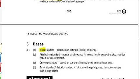 Standard Costing ACCA F5
