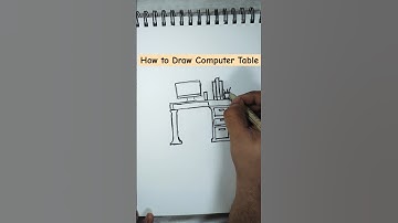 How to Draw a Computer Table #howtodraw #computer #table #easy #stepbystep #simple #quick #shorts