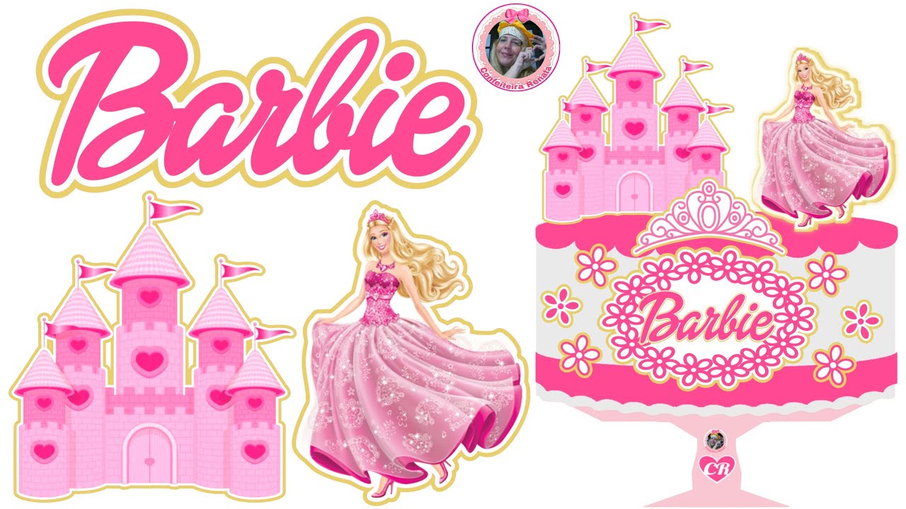 Topo Topper De Bolo Barbie Personalizado