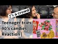 Teenager tries 90's candies | Indian vs American candies| 3's a crowd #6