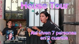 2 adultos y 5 niños viviendo en 2 cuartos!!!! House tour casa pequeña!!!