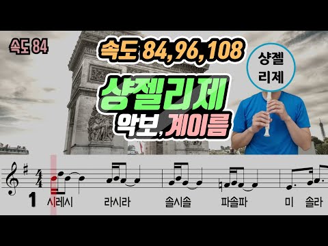 샹젤리제 악보 Sheet 리코더 연주 Recorder Cover