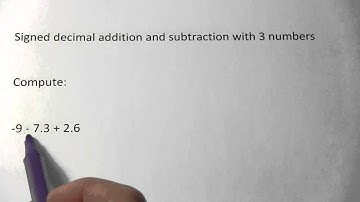 Adding and Subtracting Signed Decimals