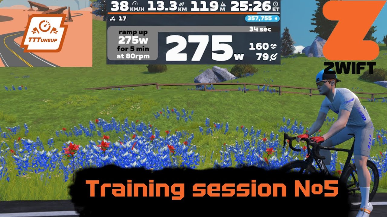 Zwift TTTuneup Plan | Week 1 Tempo 15min  Target RPM 1