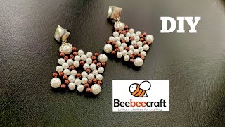Pearl Earrings || Beebeecraft Tutorial || beaded wedding earrings