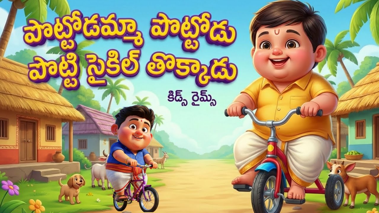 పొట్టోడమ్మా పొట్టోడు పొట్టి సైకిల్ తొక్కాడు | Telugu Kids Songs | Nursery Rhymes Telugu| rhymes