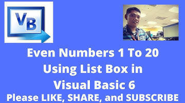 Even numbers 1 to 20 using list box in Microsoft Visual Basic 6