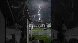 Home Security Camera Captures Lightning Destroying a Neighbor's Roof