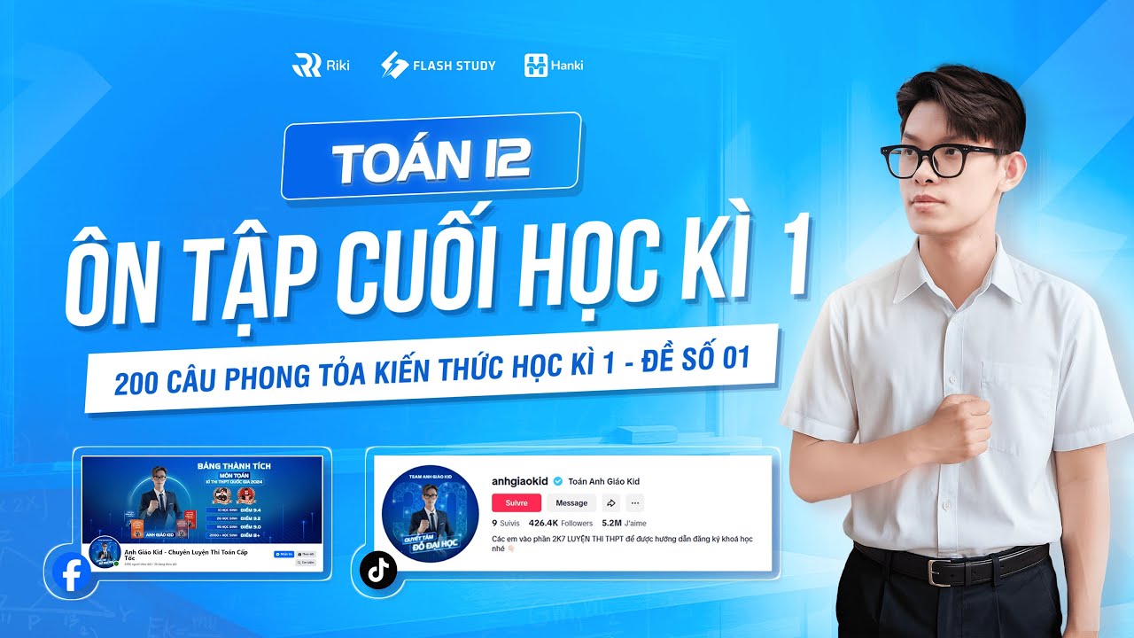 Toán 12 - Ôn tập cuối học kì 1 - 200 Câu phong tỏa kiến thức học kì 1 - Đề số 01